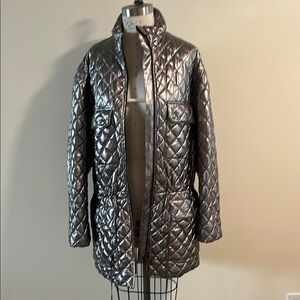 Frame Denim Metallic Quilted Puffer Jacket